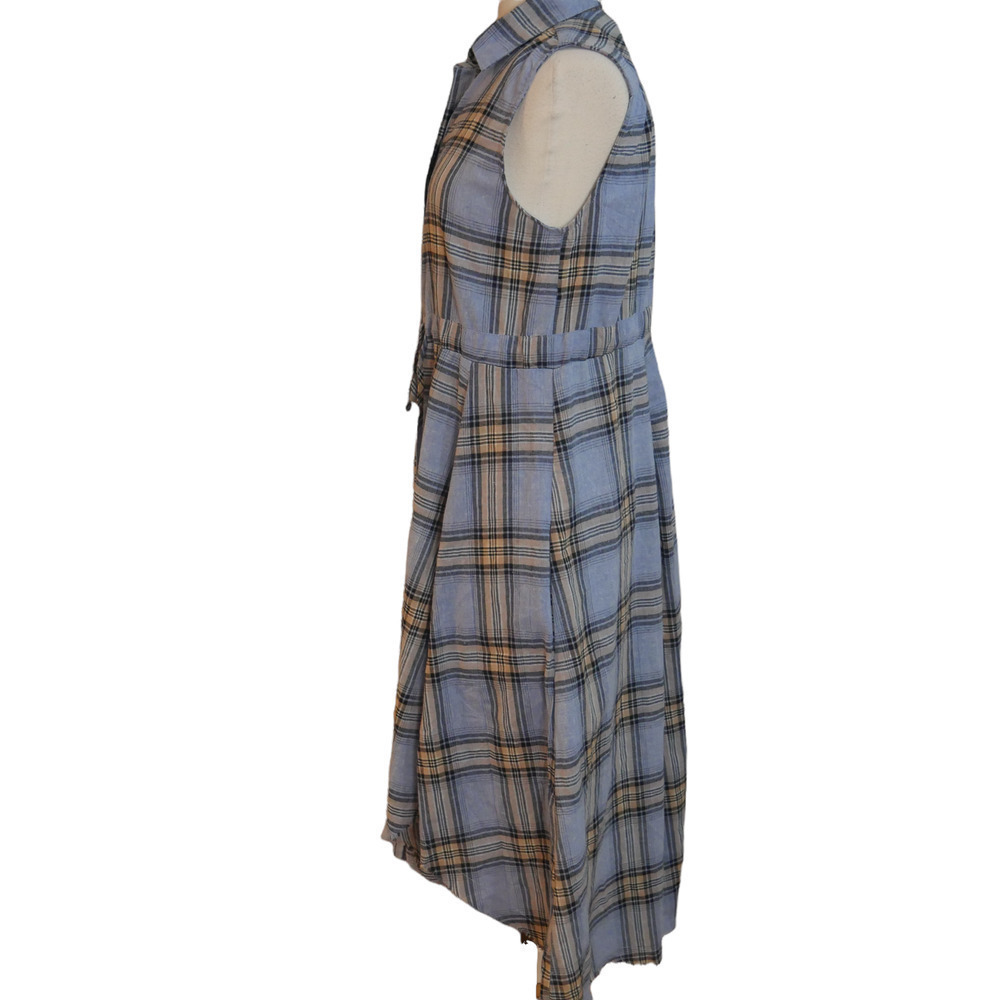 JODIFL NWT Blue Plaid Sleeveless Boutique Dress Size Medium - Picture 2 of 9